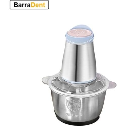 Meat Grinder Food Chopper 2L Stainless Steel Food Processor for Meat Vegetables Fruits and Nuts Stainless Steel Bowl