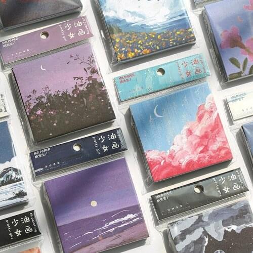 N-time stickers set, 8 girl oil painting series, creative color pocket DIY sticky stickers, 30 decorative stickers