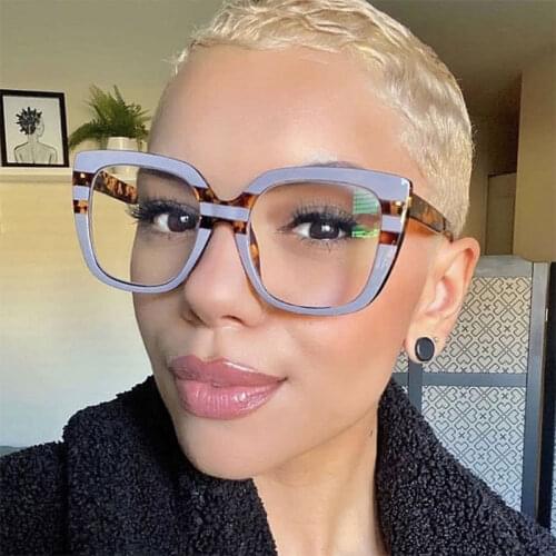2020 Oversized Square Clear Lens glasses Female Luxury Brand computer glasses women Optical eye glasses frames for women