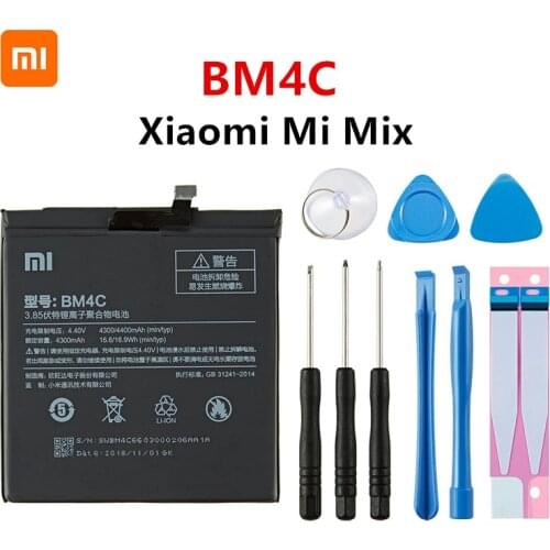 Xiao mi 100% Orginal BM4C 4400mAh Battery For Xiaomi Mi Mix BM4C High Quality Phone Replacement Batteries +Tools