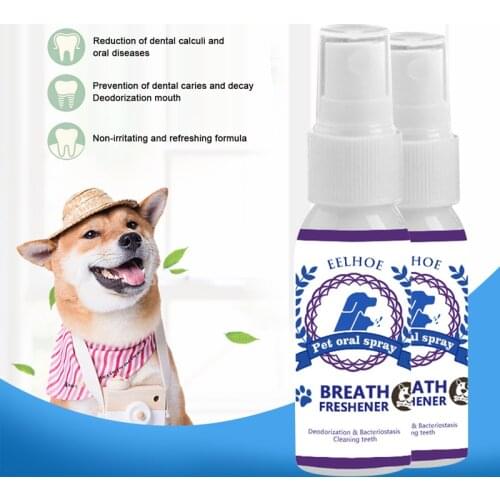 Pet Breath Freshener Spray Dog Teeth Cleaner Dog Cat Oral Healthy Care Pet Dog Cat Supplies Oral Odor Removers Cleaning Spray