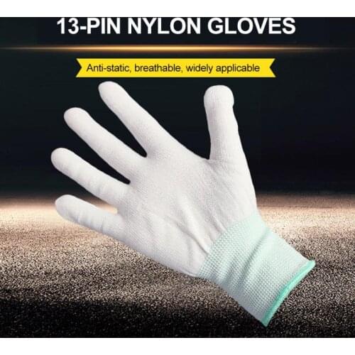 1pair Work Gloves Polyurethane coatings Antistatic Gloves puncture abrasion resistance for light engineering electronic tool