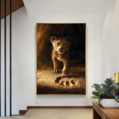 Classic Cartoon the Lion King Little Симба Movie Posters And Prints Animal Canvas Painting on Wall Art for Kid Room Decoration
