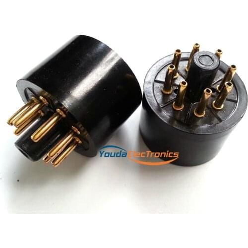 10PCs S8AES Tube AMP DIY parts Gold plated 8Pin Vacuume tube bakelite socket base for KT88 EL34 6550