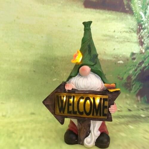 Practical Garden Dwarf Statue-Resin Dwarf Statue Carrying Magic Ball and Solar Led Light Gnomes Figurines Garden Decoration