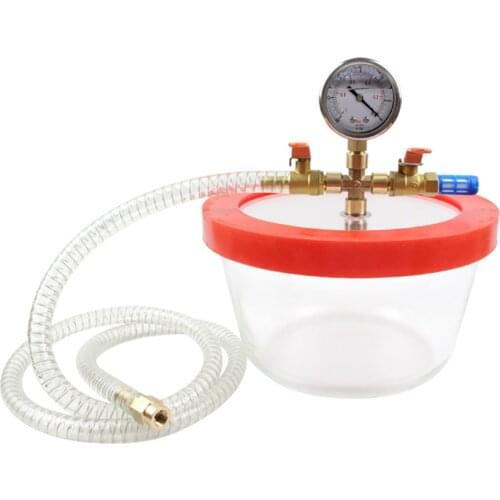 3L Transparent Acrylic Vacuum Barrel Defoaming Pyrex Vacuum Chamber Silicone Epoxy Resin Defoaming Vacuum Tank