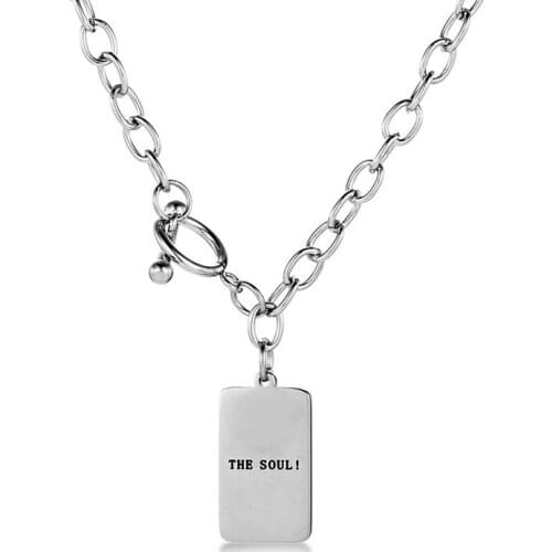 Stainless Steel Personalized Rectangle Name Necklaces Smooth & Comfortable Cuban Chain Fashion Couples Luxury Jewelry Gift