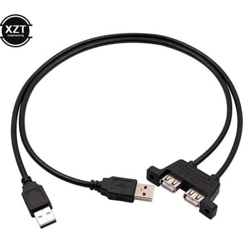 2 USB 2.0 Extension Cable Splitter Dual USB 2.0 to Dual USB 2.0 Adapter Converter with Screw Cable Male to Female 30/50cm