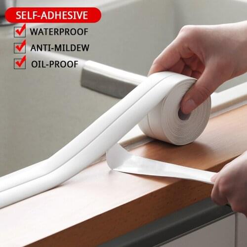 Modern DIY Self adhesive Wallpaper Border Waterproof Tape Mildewproof Sink Bathroom Sealing Sealant Strip Self Adhesive PVC Tape
