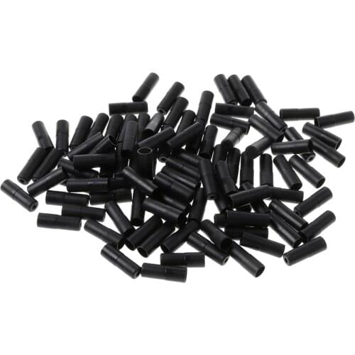 100x Bike Brake Line End Caps Crimps Housing End Caps Components Parts Black