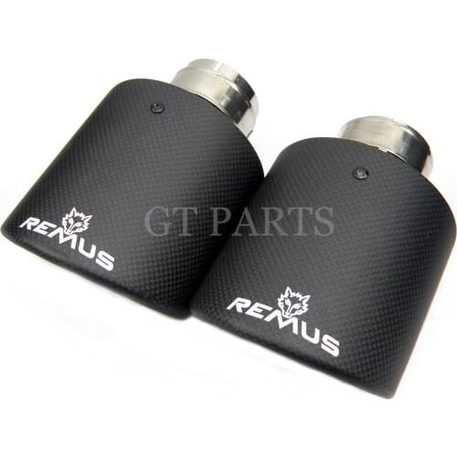 Car Universal oblique mouth Remus Sport matte Carbon Fiber Exhaust Muffler Tips with Expand Outlet for AUDI GOLF MAZDA