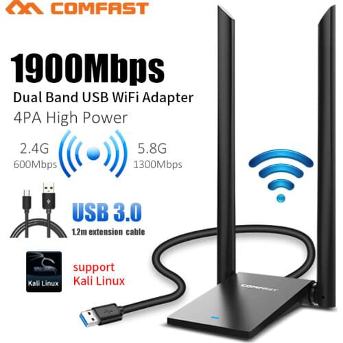1900Mbps USB Wifi Dongle Adapter 5Ghz 2.4Ghz USB Dual Band RTL8814AU Wifi Antenna LAN Adapter For Windows7 8 10Desktop/Laptop/PC
