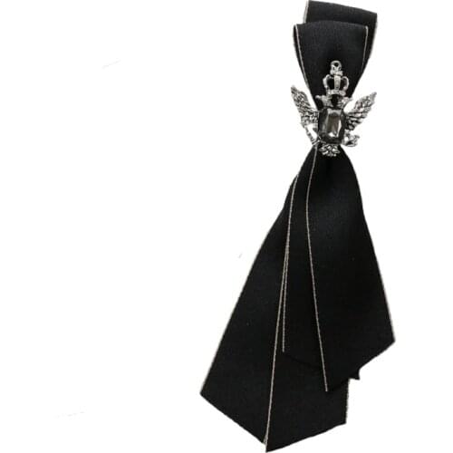 Korean Handmade Rhinestone Bow Tie Womens Girl College Style School Uniform Shirt Collar Flower Neckties