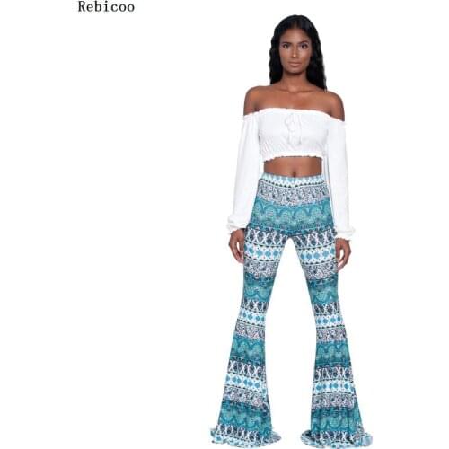Vintage Flare Trousers Women High Waist Wide Leg Pants Fashion Autumn Retro Palazzo Plus Size Pants Solid Long Pantalon