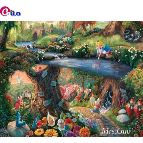 The Magical World Of Alice Diy Diamond Painting Cartoon Mosaic Embroidery Sale 5d Cross Stitch Full Square Round Drill Decor