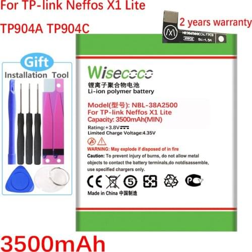 WISECOCO NBL-38A2500 Battery For TP-link Neffos X1 Lite TP904A TP904C In Stock High Quality Phone