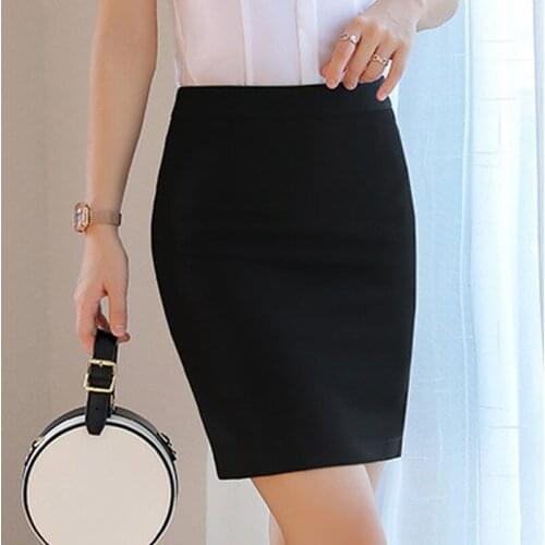 Spring New Professional Wear Womens Short Skirt Black Work Bust Hip Skirt Temperament High Waist Plus Size Womens Clothing