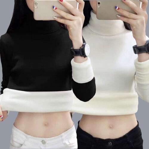 Woman Tshirts Top Womens Autumn and Winter Turtleneck T-shirt Women Tops Mujer Camisetas