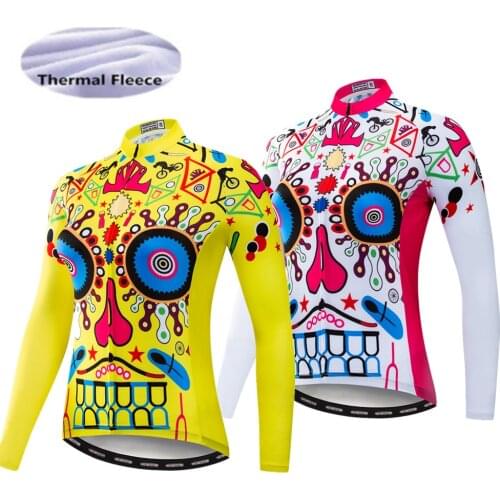 2018 Womens Bike jerseys Winter Thermal Fleece Cycling long sleeve jersey MTB Top Maillot Pro Team racing Road Mountain Blouse