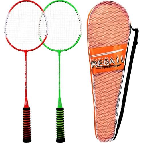 1 Pair of Badminton Racket High Elastic Sponge Grip Shot High-Grade Badminton Racquet with Bag Indoor Outdoor Sports