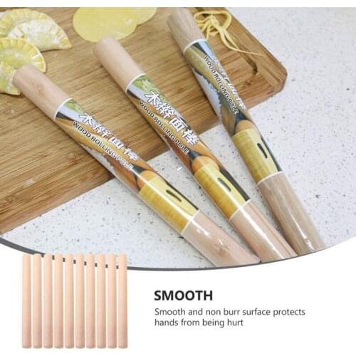 10 Pcs Wooden Noodle Sticks for Pressing Dumpling Skins Rolling Noodles and Baking Tools