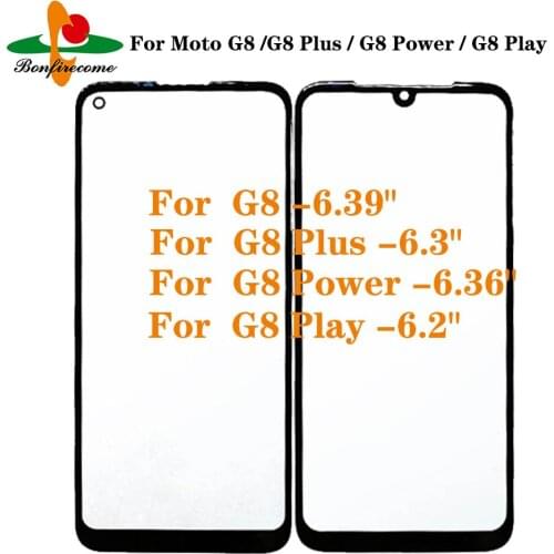 10Pcs\lot For Motorola Moto G8 / G8 Play / G8 Plus /G8 Power Front Glass Touch Screen LCD Outer Panel Glass Lens Replacement