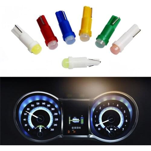 10pc T5 led car dashboard light instrument automobile door Wedge Gauge reading lamp bulb 12V cob smd Car Styling white red