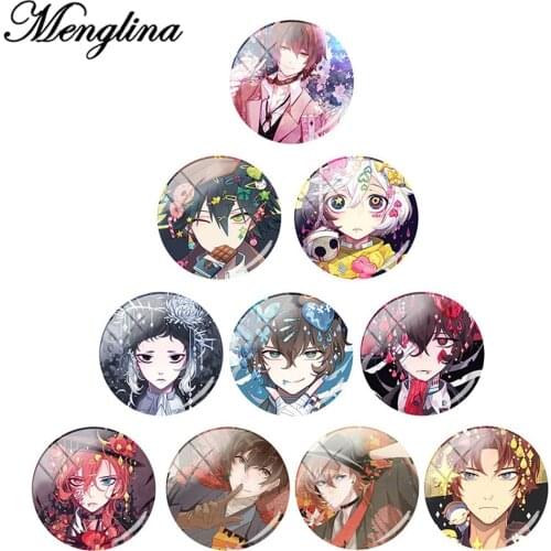 50pcs Mix 10 Styles Round Shape Cute Japan Cartoon Character Anime Glass Cabochon for Childrens Pendant Jewelry Findings MGC151