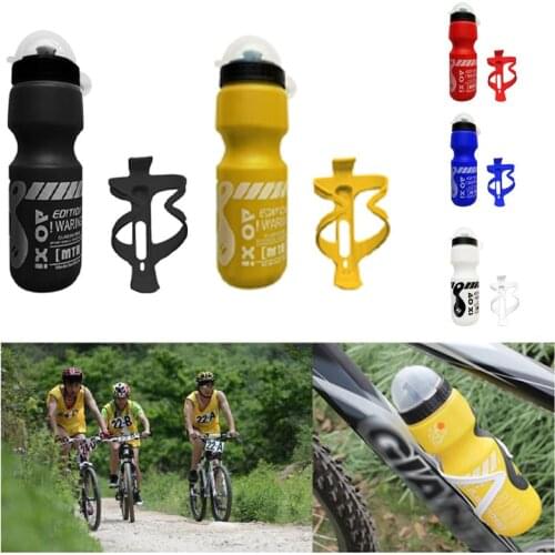750ml Mountain Bike Bicycle Cycling Water Drink Bottle+holder Cage Rack