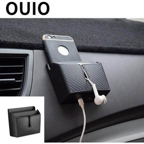 Carbon Fiber Car Organizer Storage Box Stowing Tidying For Seat Leon Ibiza Skoda Rapid Fabia Octavia Yeti Audi A3 A4 B8 B6 B7