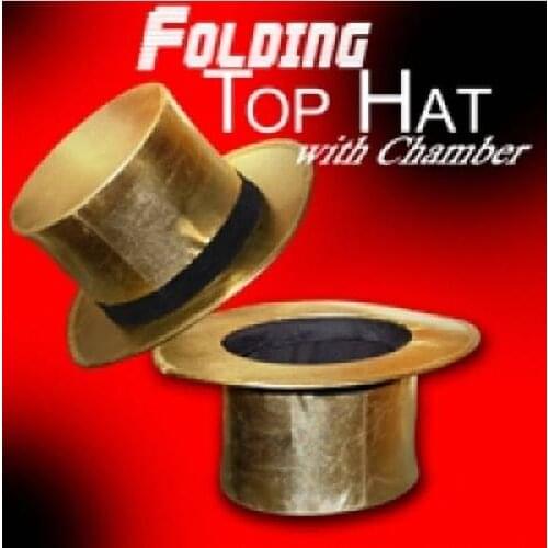 Free shipping Folding Top Hat Golden - Magic Accessories,Stage Magic Trick,Fun,Magic Accessories,Magia Toys,Joke,Classic Magie