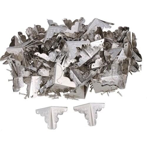 BQLZR 100pcs C072 Antique Silver Corner Protector Edge Safe Guard Cover for Furniture