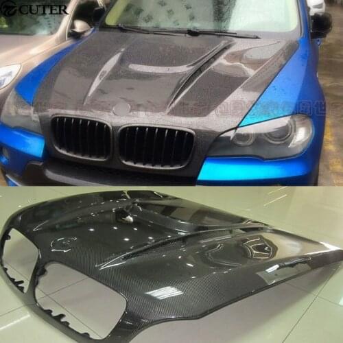 E70 X5 E71 X6 Carbon Fiber Front Engine Hoods Auto Car Bonnet For BMW E70 X5 E71 X6 H style 2007-2012
