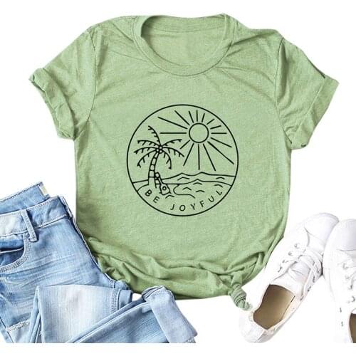 Christian Black Cotton T-shirt Yellow Oversize Plus Size Short Sleeve The Sea Printed Tshirts Be Kind Top Tees For Women Ladies