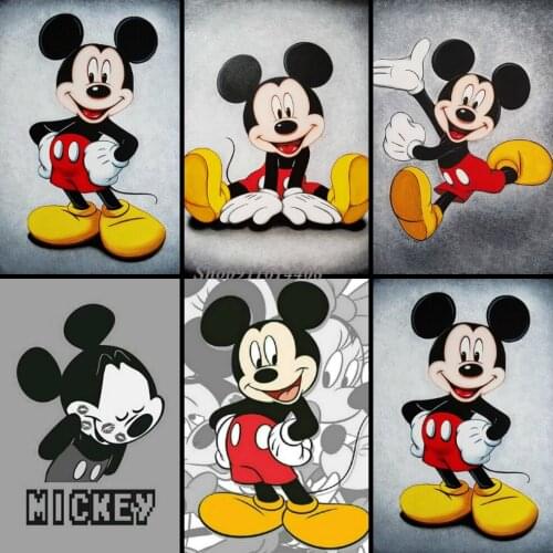 Canvas Painting Disney Classic Animeation Mickey Minnie Mouse Poster and Prints Wall Art Picture for Kids Living Room Home Decor
