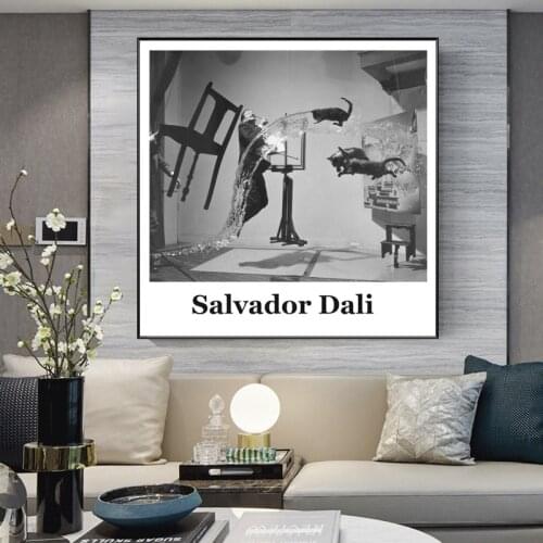 Nordic Art Black And White Vintage Posters And Prints Portrait Of Salvador Dali Canvas Paintings On the Wall Art Pictures Cuadro