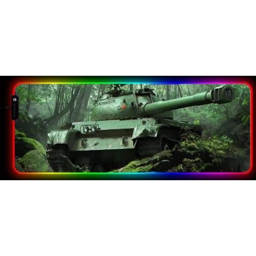 World of Tanks RGB LED Colorful Large Gamer Computer keyboard Mousepad with USB Ports Non-slip Big Desk Mice Mat for PC Laptop