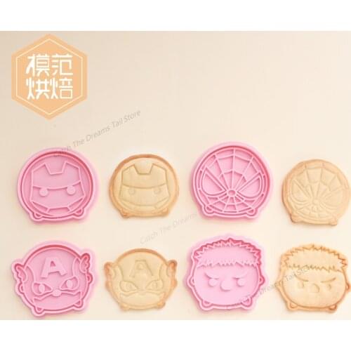 Marvel Cookie Cutters Avengers Kitchen Supplies Spiderman Cookie Stencil Kichen Accessories Disney Tsum Baking Tools for Cakes