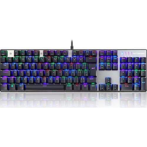 MOTOSPEED CK104 Mechanical Gaming Keyboard Wired USB Colorful LED Backlight Gaming Keyboard with 104 Keys for Portuguese