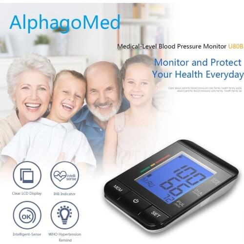 New Tonometer LCD Digital Cuff For Sphygmomanometer Black Data Memory Measure Meter Upper Arm Blood Pressure Monitor