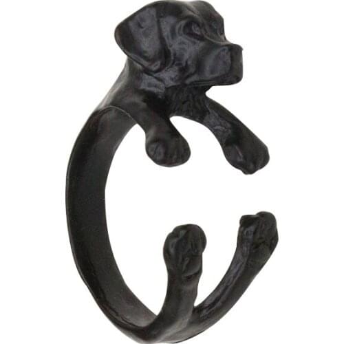 Lovely Cocker Spaniel Whole Dog Opening Adjustable Ring Fashion Silver Plated Golden Black Resizeable Rings for Women