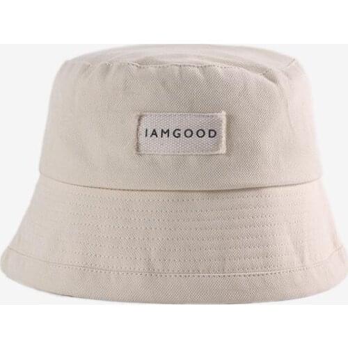 Ldslyjr 2021 Cotton Letter I Am Good Embroidery Bucket Hat Fisherman Hat Outdoor Travel Hat Sun Cap Hats for Men and Women 233