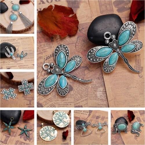 DoreenBeads Alloy Pendants For Handmade Necklace Dragonfly Cactus Sea Turtle Geometric Charms Jewelry DIY Findings