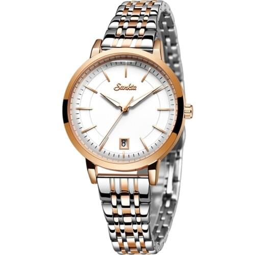 SUNKTA Womens Watch Top Brand Luxury Casual Fashion Watch Ladies Simple Waterproof Quartz Wristwatch Send Bracelet Watch Women