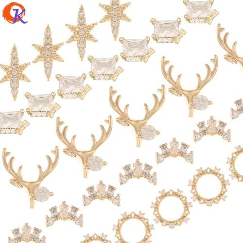 Cordial Design 50Pcs Jewelry Accessories/DIY Making/Genuine Gold Plating/Cubic Zirconia Charms/Decoration/Fingernail Findings