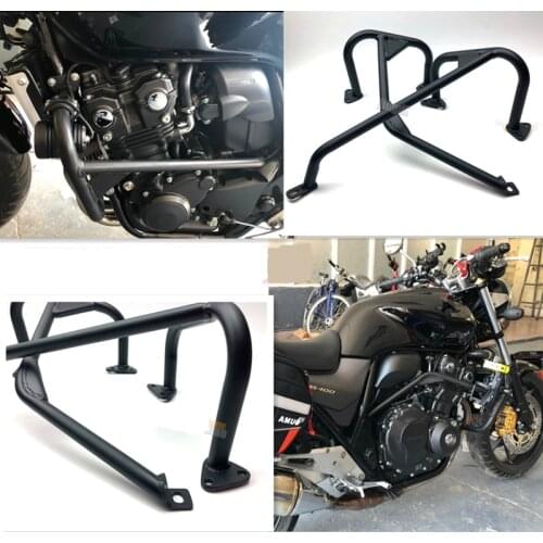 Engine Guard Crash Highway Side Protector bars Metal Steel for Honda CB400SF Hyper VTEC Revo 08+ Black