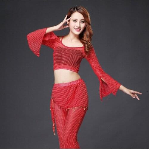 2017 Cotton Time-limited Direct Selling Women Bellydance Costume Woman Belly Dance Suits Top&pantskirt Square Professionalst603