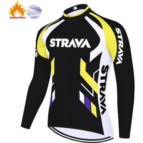 01 camisa ciclismo STRAVA Winter long sleeve cycling jersey Italy Fleece bike shirt Spain jersey ropa ciclismo hombre invierno