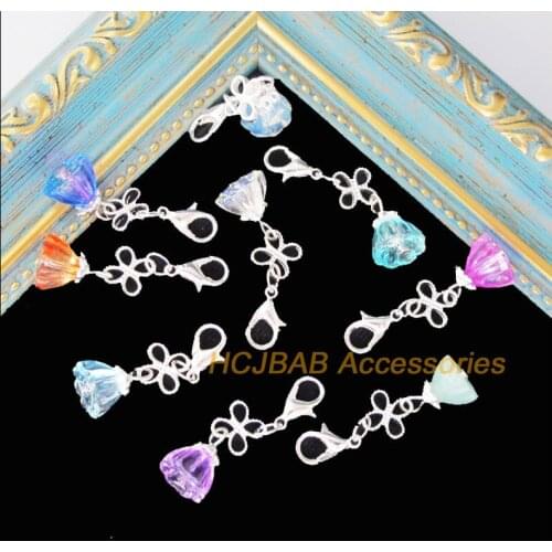 10 New Lotus Seedpod With Clasps Charms Silver Plated Clover Leaves Bail Mixed 10x23mm