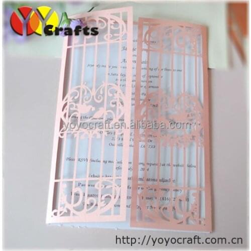 10/lot Laser Cut folded gate wedding engagement invitation card,with inner paper and envelop